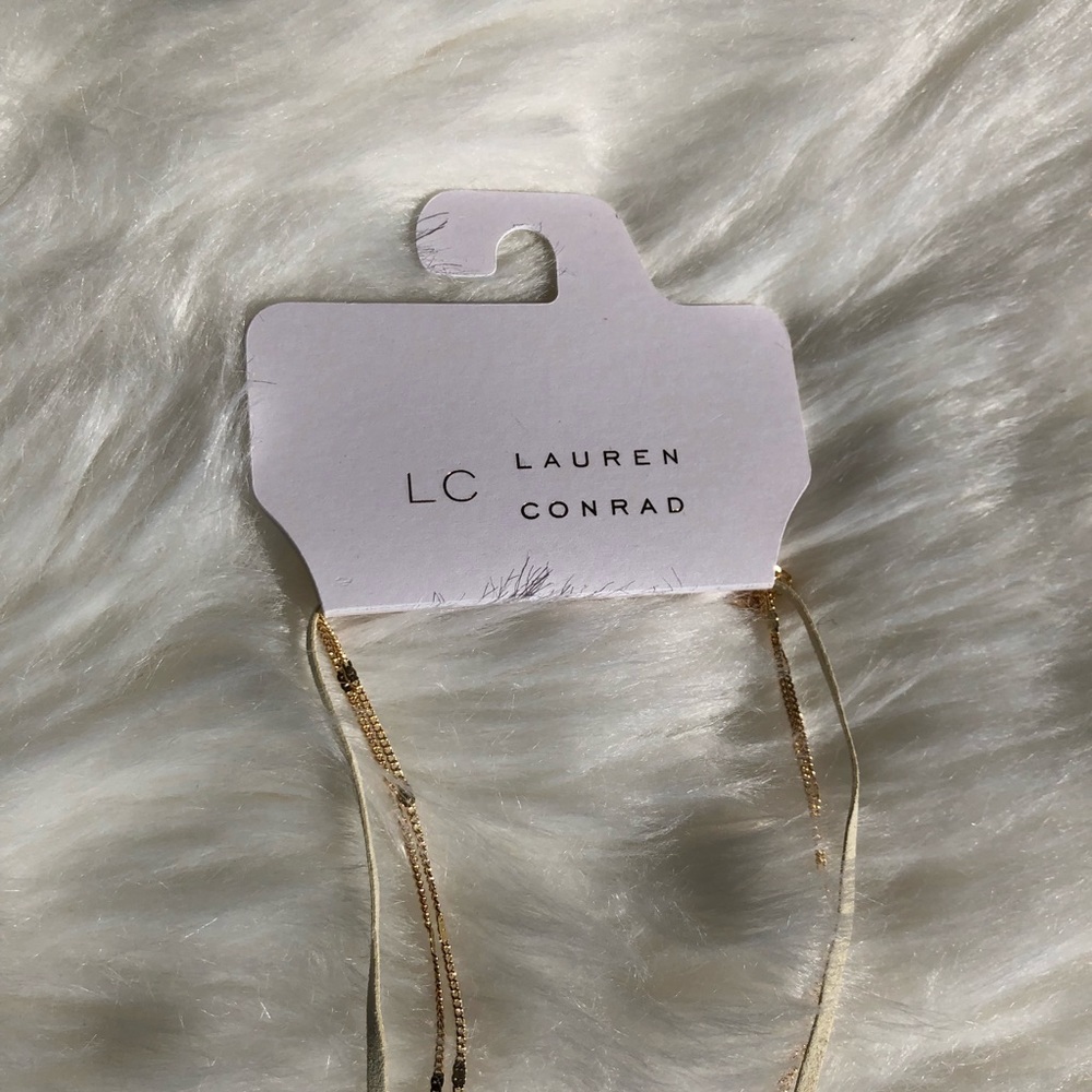 NWT LC Lauren Conrad Y- shape necklace tri tone - Picture 4 of 7